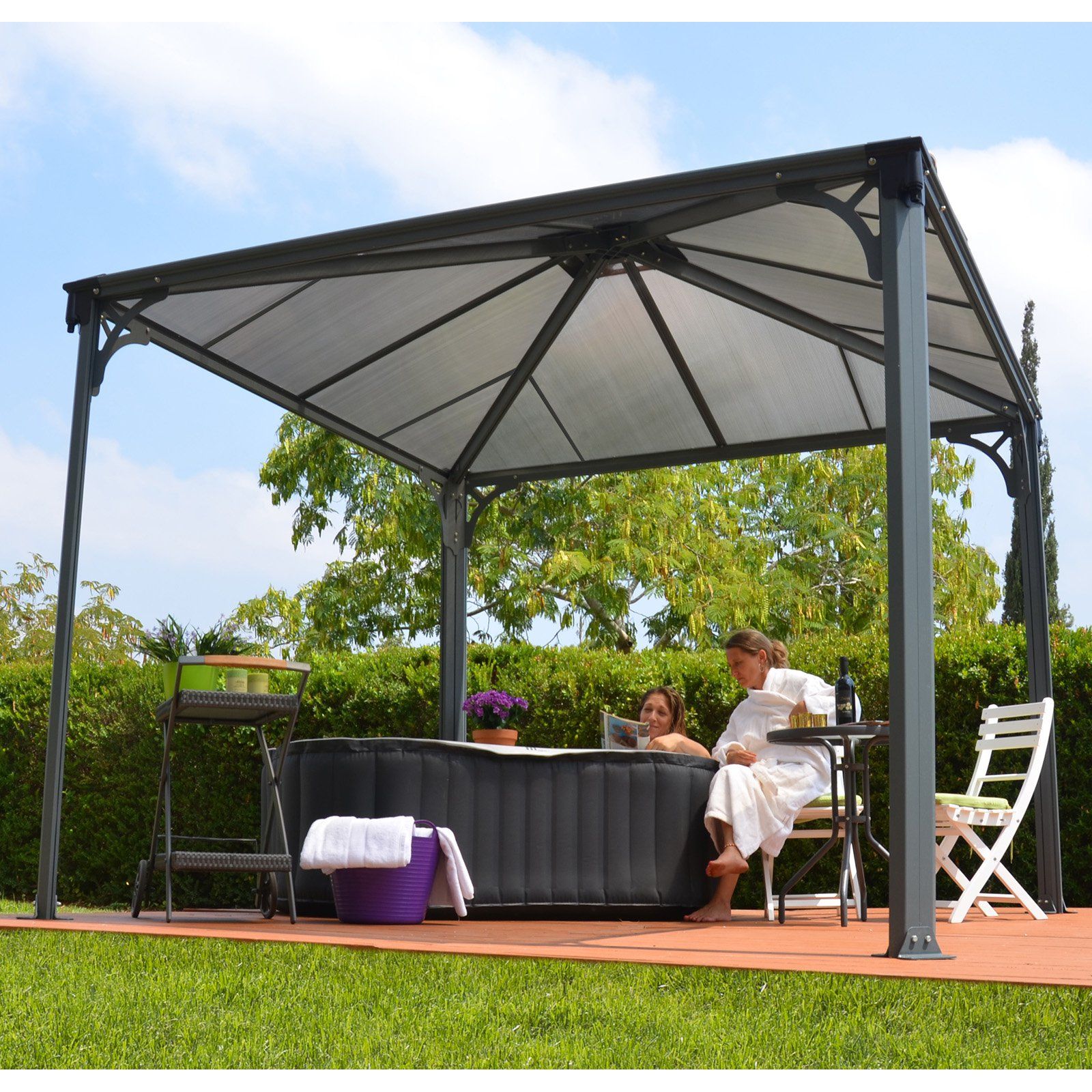 Tonnelle Aluminium Beau Palram Palermo 3000 Gazebo 10 X 10 Ft Gray Bronze