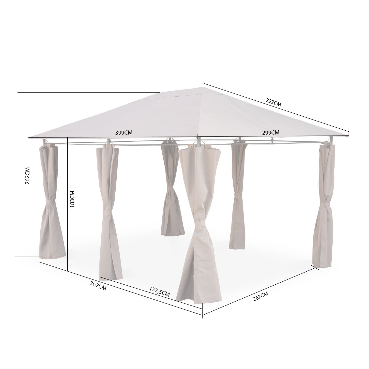 tonnelle 3 x 4 m divio toile taupe pergola avec rideaux tente de jardin barnum 94a8a d2ec8694c50c