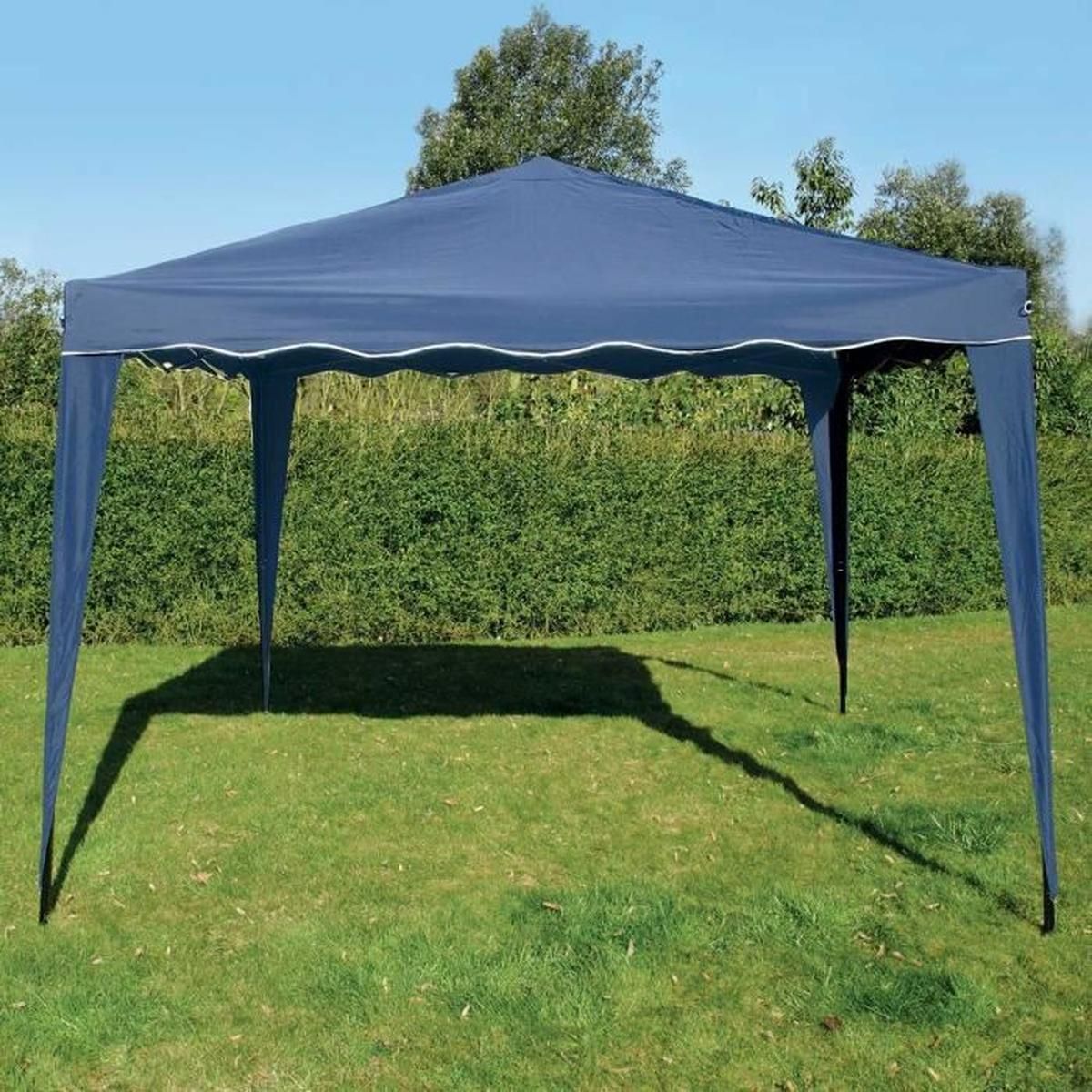 tente pliante standard en acier 3x3m bleu