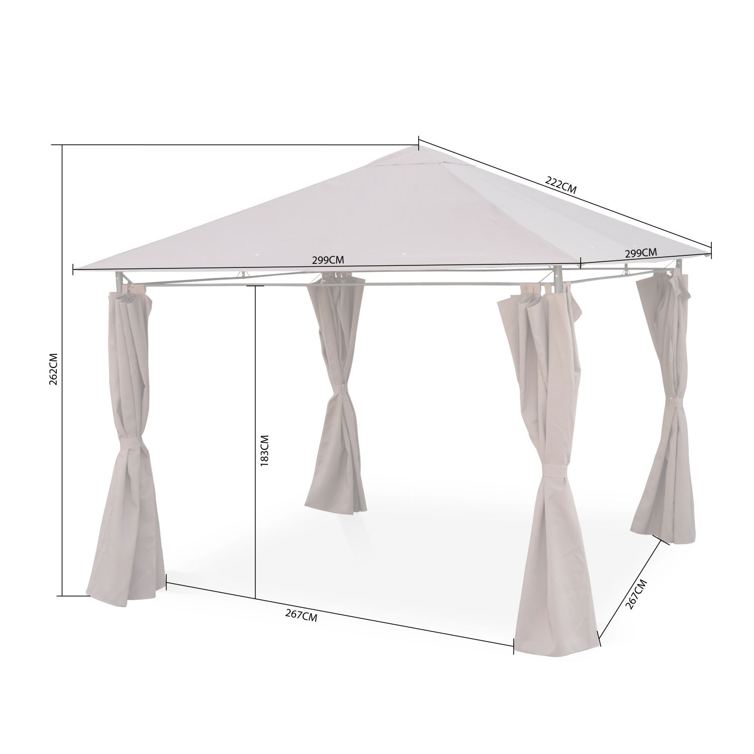 tonnelle 3 x 3 m elusa toile grise pergola avec rideaux tente de jardin barnum cea4f1c010e6d24c52ea30a2a5e