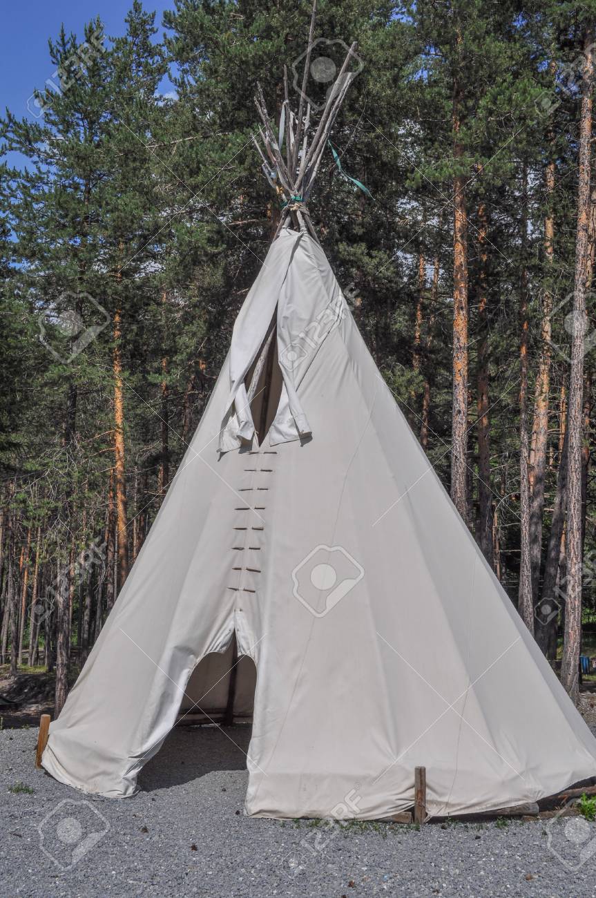 photo un abri de tente de tissu pour camping en plein air dans une forêt de pins
