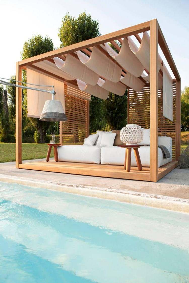 abri de jardin bois jardin terrasse moderne piscine design conçu sur mesure