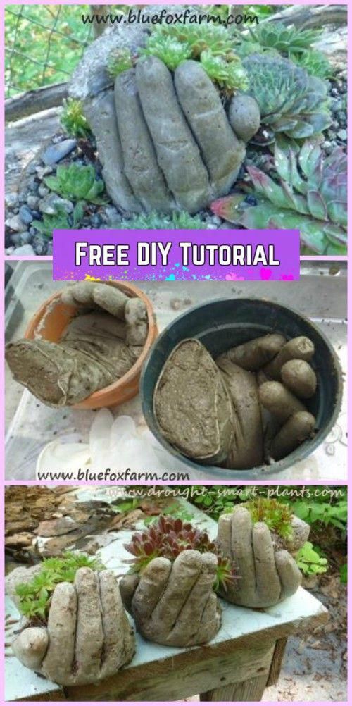 Faire Une Dalle Béton Pour Abri De Jardin Unique Diy Concrete Hand Garden Planter Tutorials