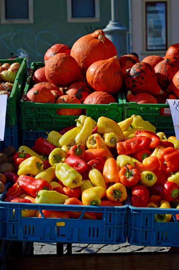 autumnal fruit pumpkins squash peppers sale cabbage market zelný trh situated middle historical